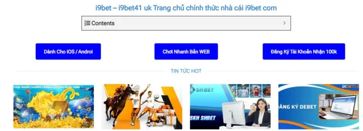 Truy cập link chính thức vào trang chủ i9bet 